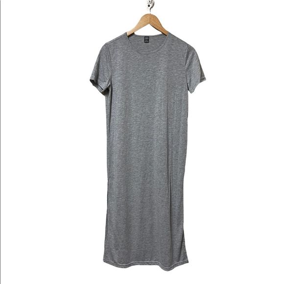 Shein Grey Fitted T Shirt Dress size medium - Picture 1 of 4